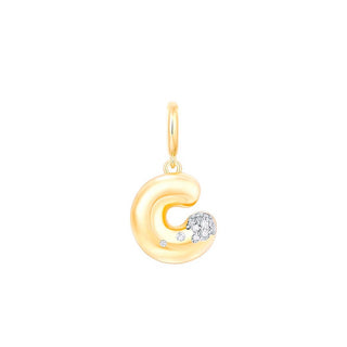Bubble Letter Charm 14k