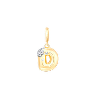 Bubble Letter Charm 14k