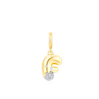 Bubble Letter Charm 14k