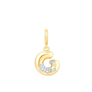 Bubble Letter Charm 14k
