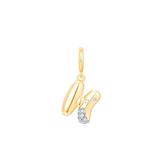 Bubble Letter Charm 14k