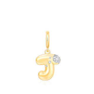 Bubble Letter Charm 14k