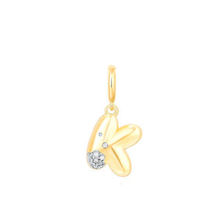 Bubble Letter Charm 14k