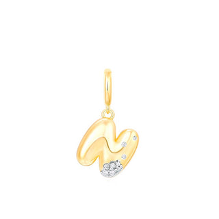 Bubble Letter Charm 14k