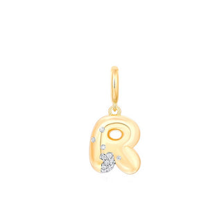 Bubble Letter Charm 14k