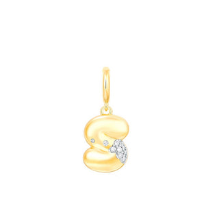Bubble Letter Charm 14k