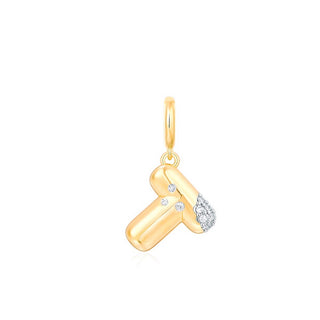 Bubble Letter Charm 14k
