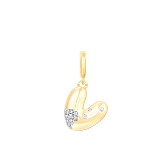 Bubble Letter Charm 14k