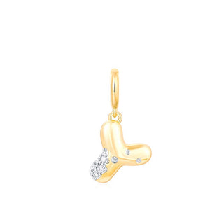 Bubble Letter Charm 14k