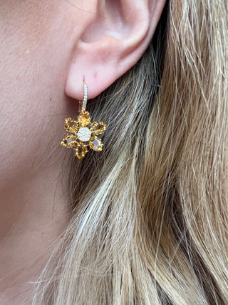 Citrine flower Earrings