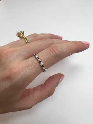 2mm Sapphire and Diamond Eternity Ring