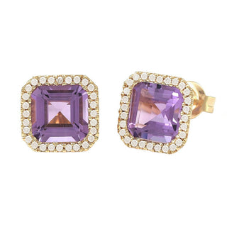 Purple halo amethyst Earrings