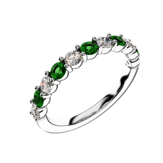 2.5mm Emerald Diamond Eternity Ring