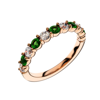 2.5mm Emerald Diamond Eternity Ring