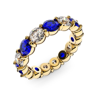 4mm Sapphire and Diamond Eternity Ring