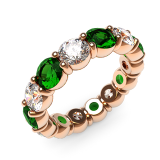 4.5mm Emerald Diamond Eternity Ring