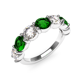 4.5mm Emerald Diamond Eternity Ring
