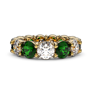 5mm Emerald Diamond Eternity Ring