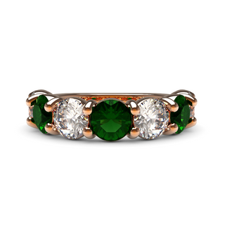 5mm Emerald Diamond Eternity Ring