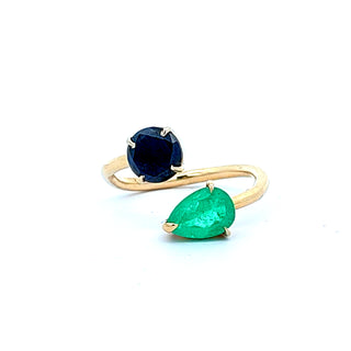 Toi et Moi Ring Emerald & Black diamond