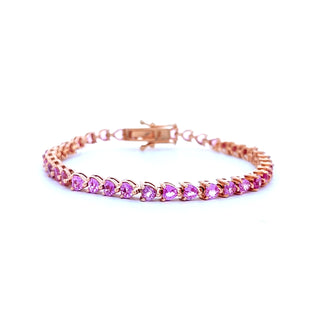 Pink Hearts Tennis Bracelet