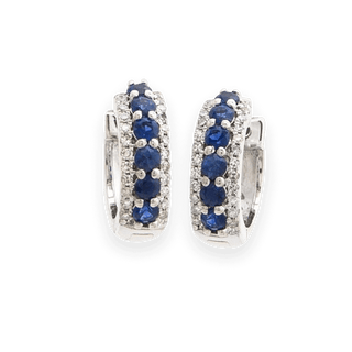 Sapphire and Diamond Hoops